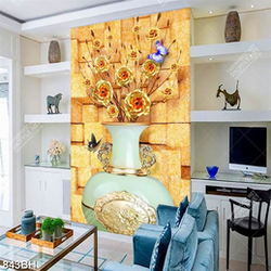 Tranh bình hoa in uv những bông hoa hồng dáp vàng xinh đẹp