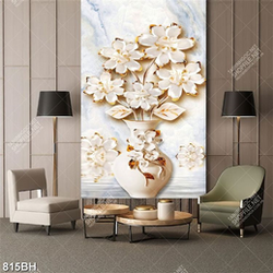 Tranh bình hoa mộc lan giả ngọc khoe sắc trên nền gạch  psd