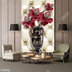 Tranh bình hoa nghệ thuật những bông hoa dâm bụt khoe sắc