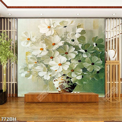 Tranh bình hoa treo tường những bông hoa trắng tinh khôi