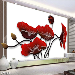 Tranh bình hoa psd những bông hoa màu đỏ khoe sắc thắm