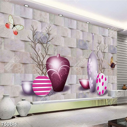 Tranh bình hoa nghệ thuật đôi bướm xinh bên cành cây khô