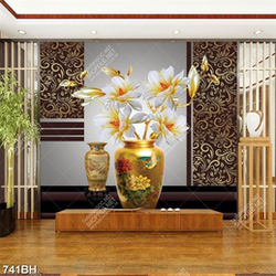 Tranh bình hoa nghệ thuật những bông hoa mộc lan dáp vàng