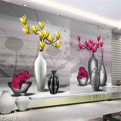 Tranh bình hoa decor 2 tấm trang trí hoa mộc lan xin đẹp