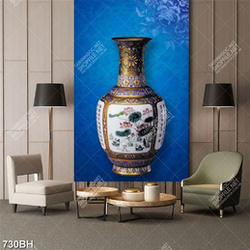 Tranh bình hoa treo tường chiếc bình gốm có họa tiết sắc xảo
