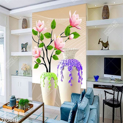 Tranh bình hoa treo tường những bông hoa mộc lan sắc hồng