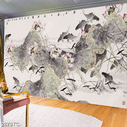 Tranh thư pháp hoa Sen