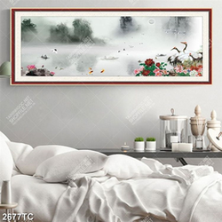 Tranh chim Hạc và hoa mẫu đơn