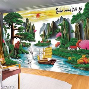 Tranh sơn dầu thuận buồm xuôi gió chất lượng cao