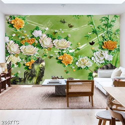 Tranh điêu khắc giả ngọc hoa mẫu đơn