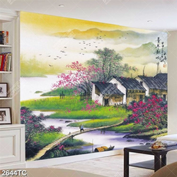 Tranh làng quê trên sông