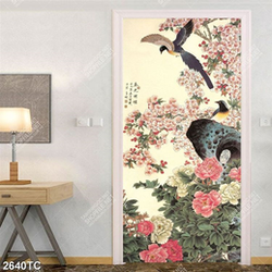 Tranh hoa đào và chim khổ dọc