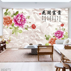 Tranh thư pháp hoa hồng