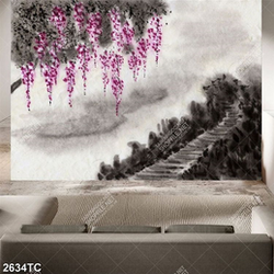 Tranh thư pháp hoa tử đằng