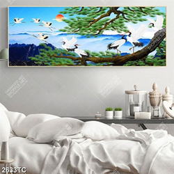 Tranh cây tùng trên núi và hạc