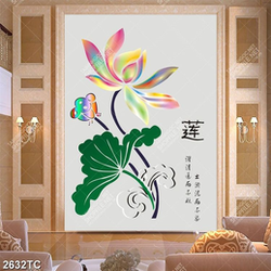 Tranh thư pháp và hoa Sen