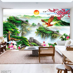 Tranh phong thủy thác nước và chim đại bàng