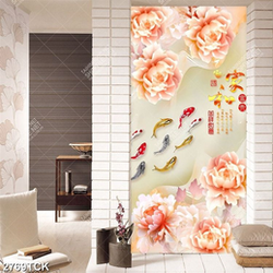 Tranh giả ngọc những bông hoa mẫu đơn bên đàn cá chép Tranh giả ngọc những bông hoa mẫu đơn bên đàn cá chép