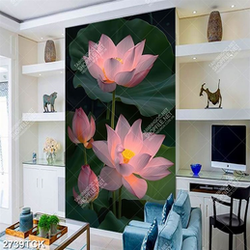 Tranh những bông hoa sen hông khoe sắc trong đêm in uv Tranh những bông hoa sen hông khoe sắc trong đêm in uv