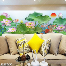 Tranh psd hoa sen cá chép bên đôi chim uyên ương xinh đẹp Tranh psd hoa sen cá chép bên đôi chim uyên ương xinh đẹp