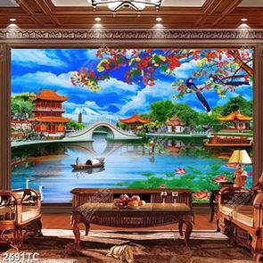 Tranh phong cảnh chùa Trung Hoa