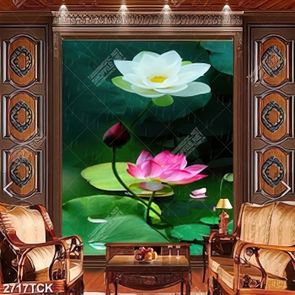 Tranh in canvas bông sen trắng và hồng khoe sắc dưới mưa Tranh in canvas bông sen trắng và hồng khoe sắc dưới mưa