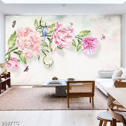 Tranh dán tường hoa mẫu đơn