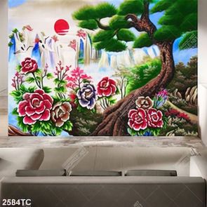 Tranh sơn dầu chim Hạc và cây tùng