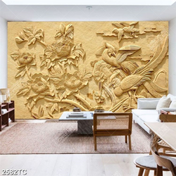 Tranh điêu khắc chim uyên ương dán tường đẹp