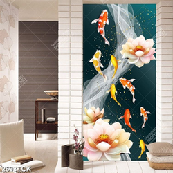 Tranh hồ hoa sen trắng và đàn cá chép vàng bơi giả ngọc psd Tranh hồ hoa sen trắng và đàn cá chép vàng bơi giả ngọc psd