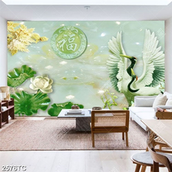 Tranh chim Hạc và hoa Sen