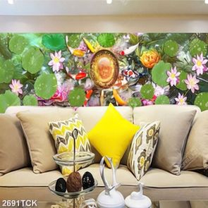 Tranh đàn cá koi bơi tung tăng trong đầm sen xinh đẹp in 5d Tranh đàn cá koi bơi tung tăng trong đầm sen xinh đẹp in 5d