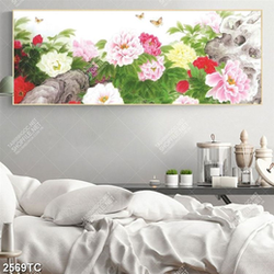 Tranh sơn dầu hoa mẫu đơn