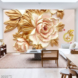 Tranh phù điêu hoa mẫu đơn