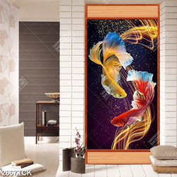 Tranh psd hai chú cá sim betta xinh đẹp trong làn nước mát Tranh psd hai chú cá sim betta xinh đẹp trong làn nước mát