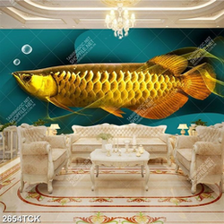 Tranh in uv chú cá chép vàng khổng lồ trong dòng nước Tranh in uv chú cá chép vàng khổng lồ trong dòng nước