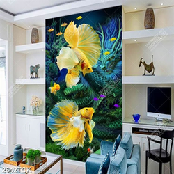 Tranh in canvas hai chú cá sim betta xinh đẹp trong hồ Tranh in canvas hai chú cá sim betta xinh đẹp trong hồ