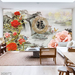 Tranh giả ngọc hoa mẫu đơn nèn phong thủy