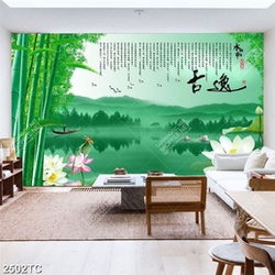 Tranh hoa Sen và tre