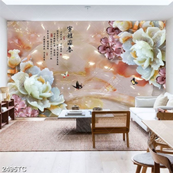 Tranh giả ngọc hoa mẫu đơn thư pháp