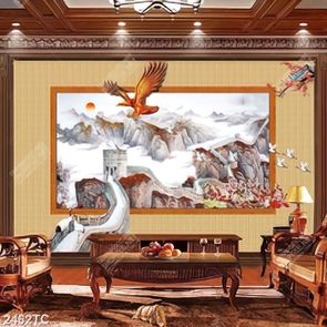 Tranh chim đại bàng và vạn lý trường thành