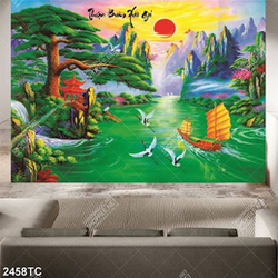 Tranh sơn dầu thuận buồm xuôi gió