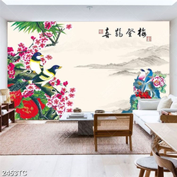 Tranh chim uyên ương và hoa đào