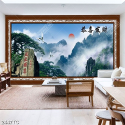 Tranh sơn thủy in kính đẹp