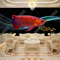 Tranh in uv đàn cá chép bơi tung tăng bên những bông sen Tranh in uv đàn cá chép bơi tung tăng bên những bông sen