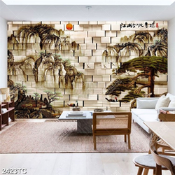 Tranh phong cảnh thác in tranh 3D