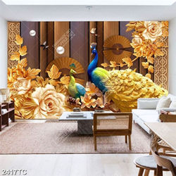 Tranh đôi công và hoa mẫu đơn