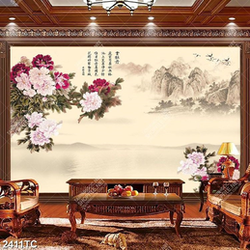 Tranh sơn dầu hoa mẫu đơn