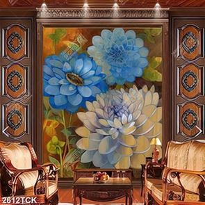 Tranh in canvas những bông hoa sen nhiều cánh trắng