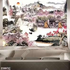 Tranh cảnh phố cổ mùa xuân